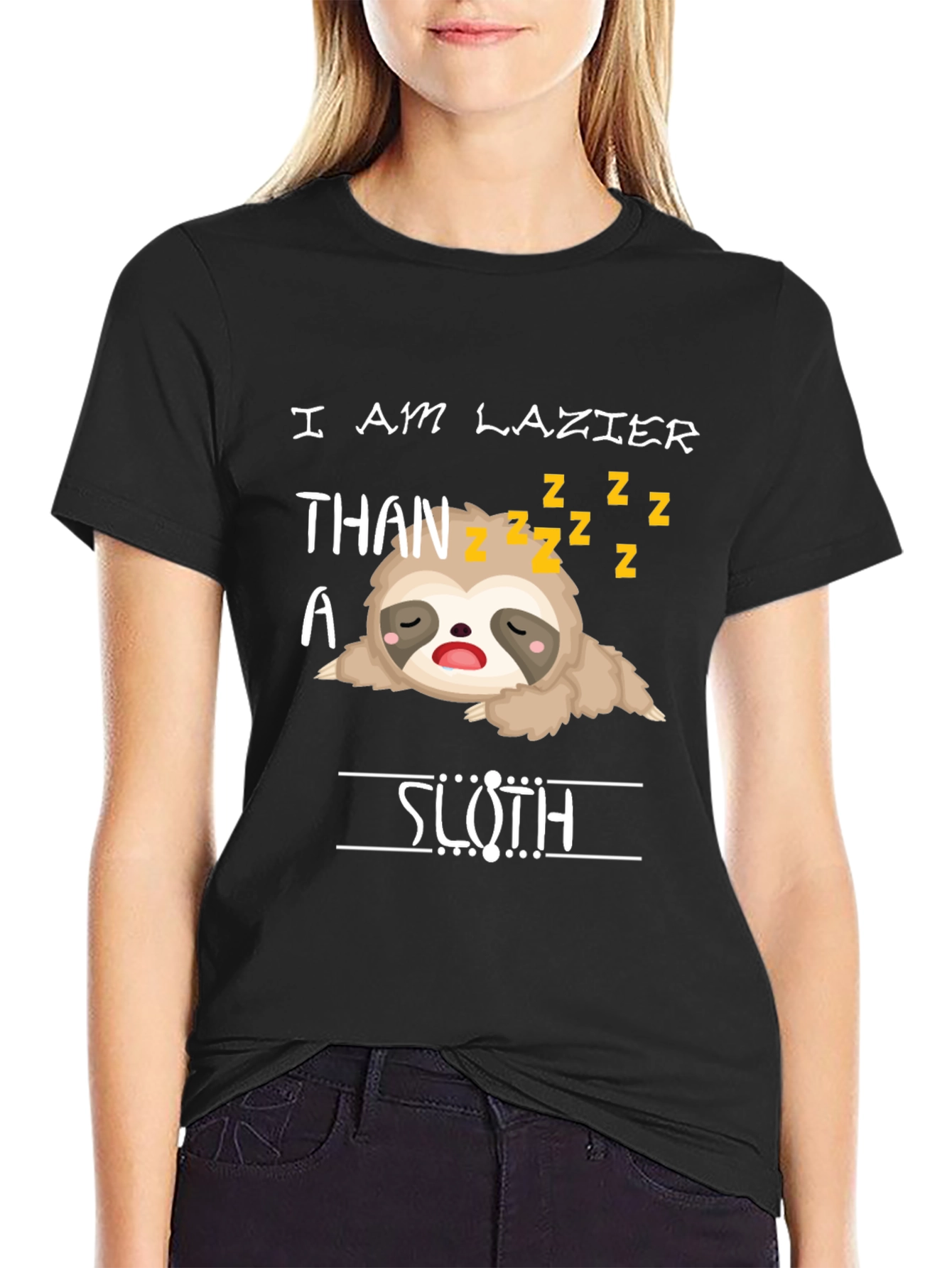 Lazy Sloth Graphic T-Shirt