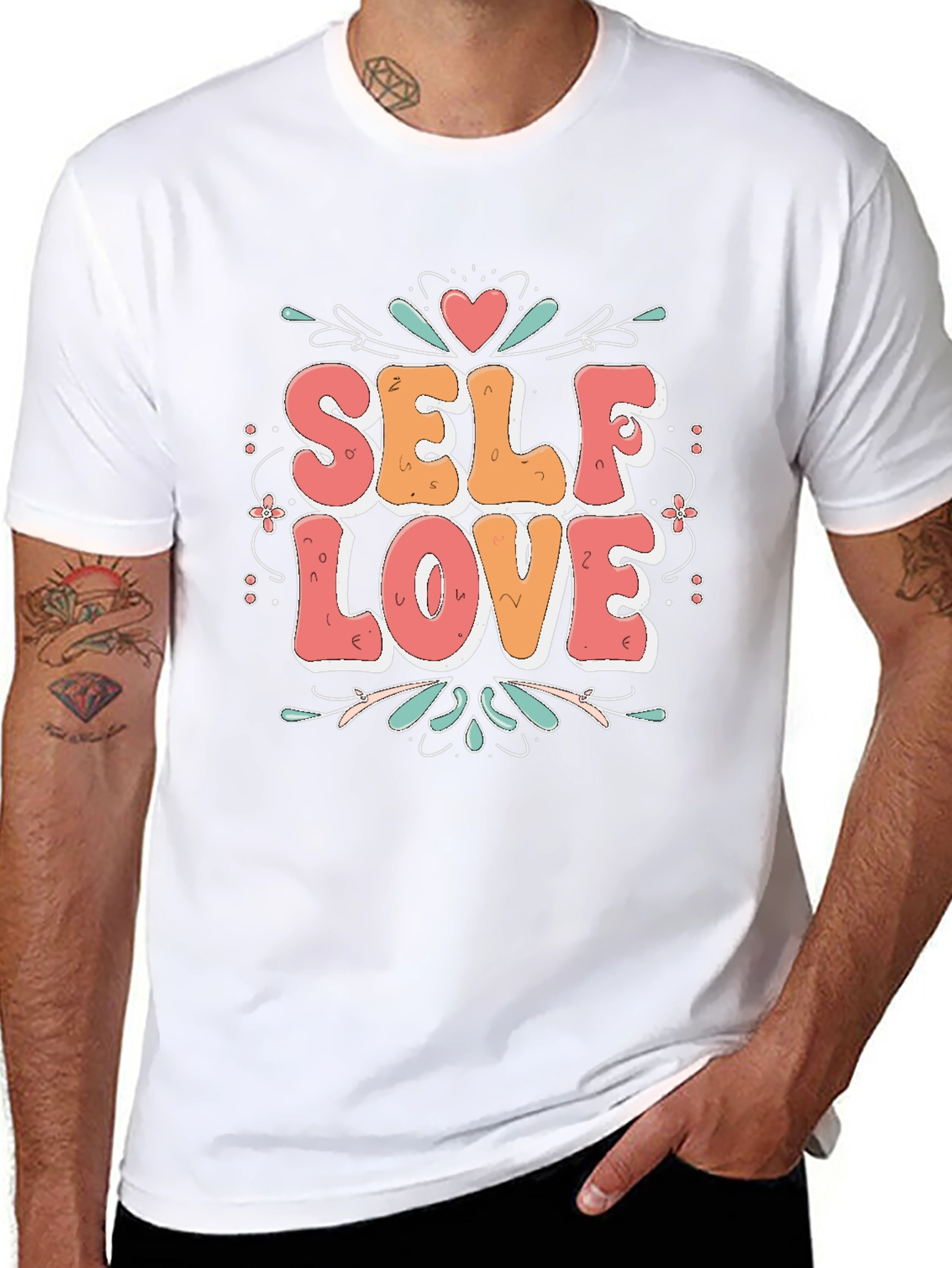 Self Love Graphic Tee - Black Cotton Shirt