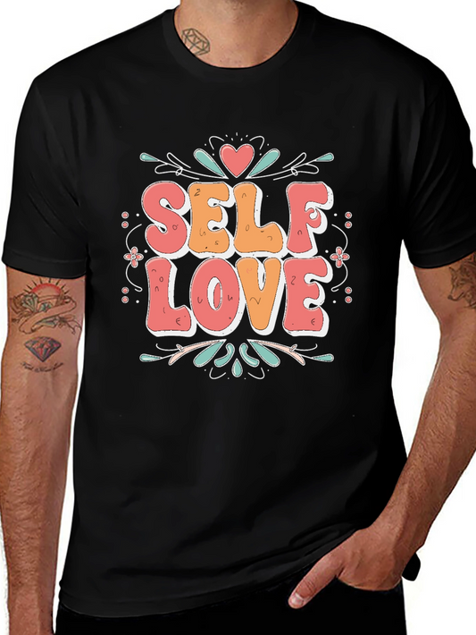 Self Love Graphic Tee - Black Cotton Shirt