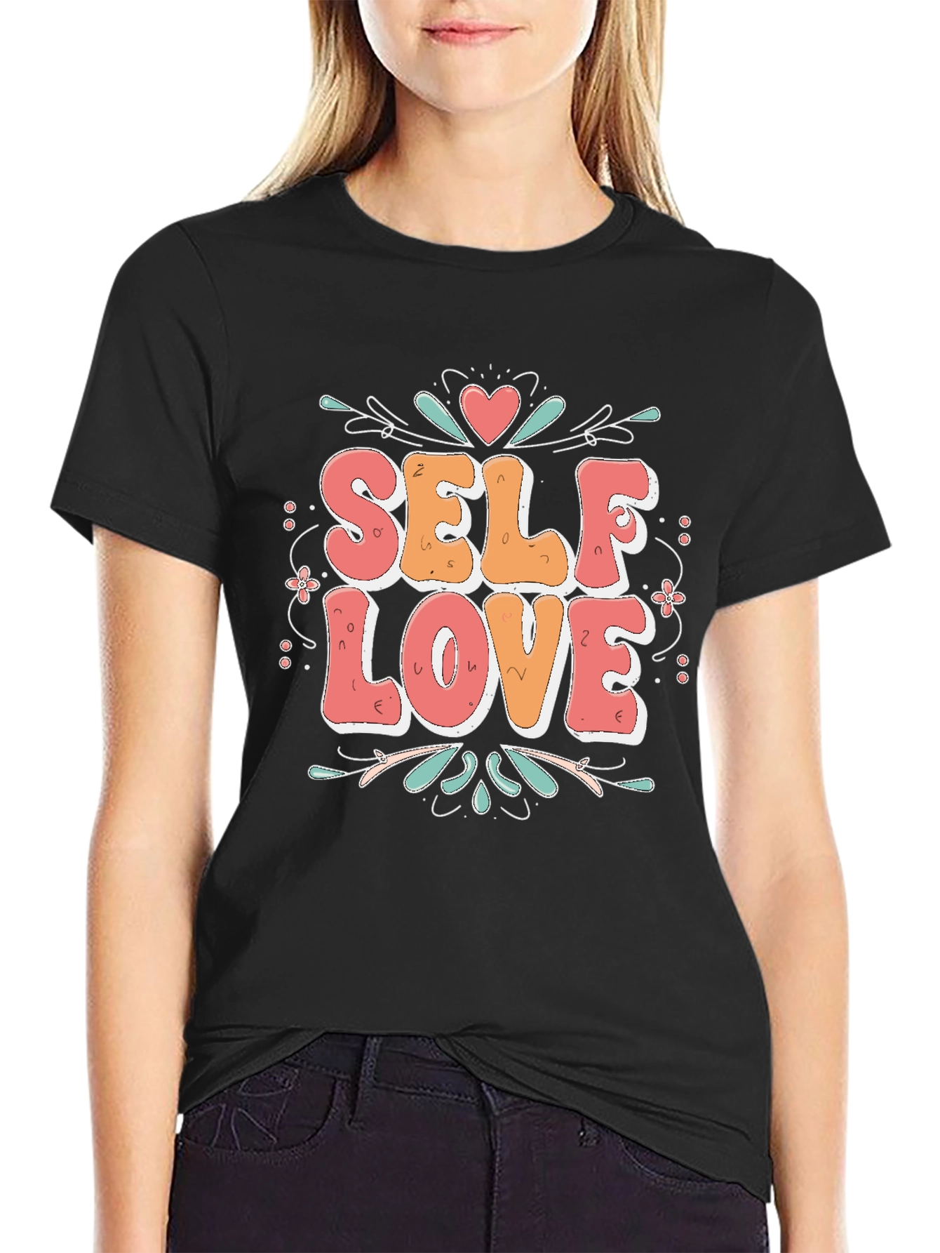 Self Love Graphic Tee - Black Cotton Shirt