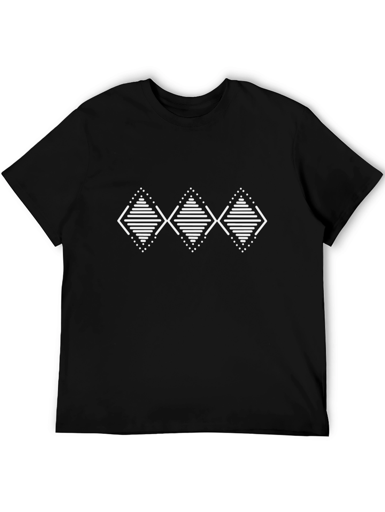 Geometric Print Tee - Black Casual Shirt