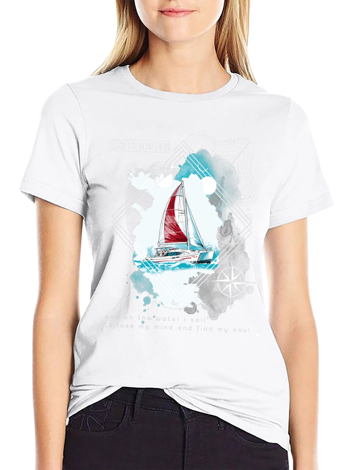 Catamaran Sailboat Graphic T-Shirt
