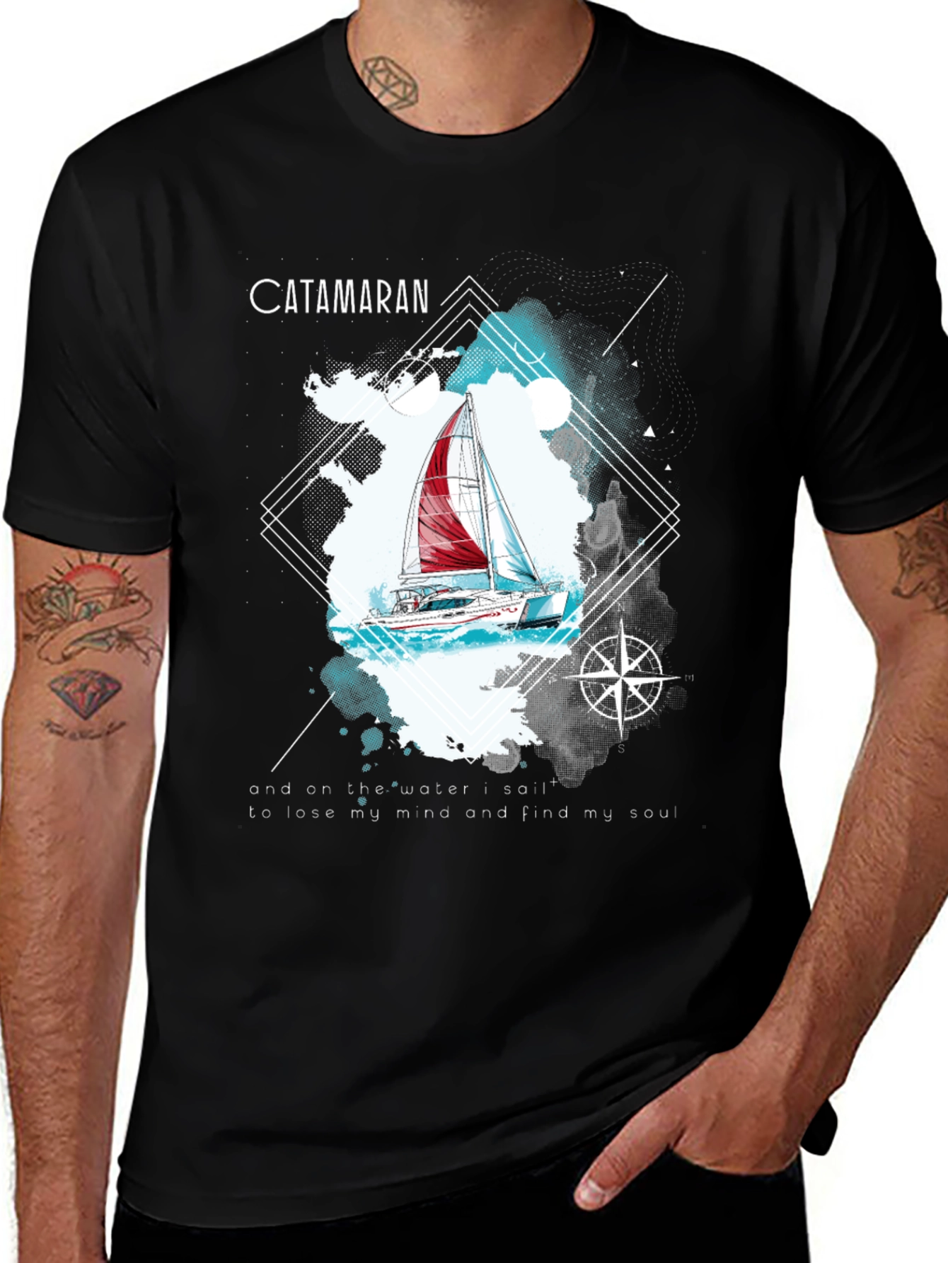 Catamaran Sailboat Graphic T-Shirt
