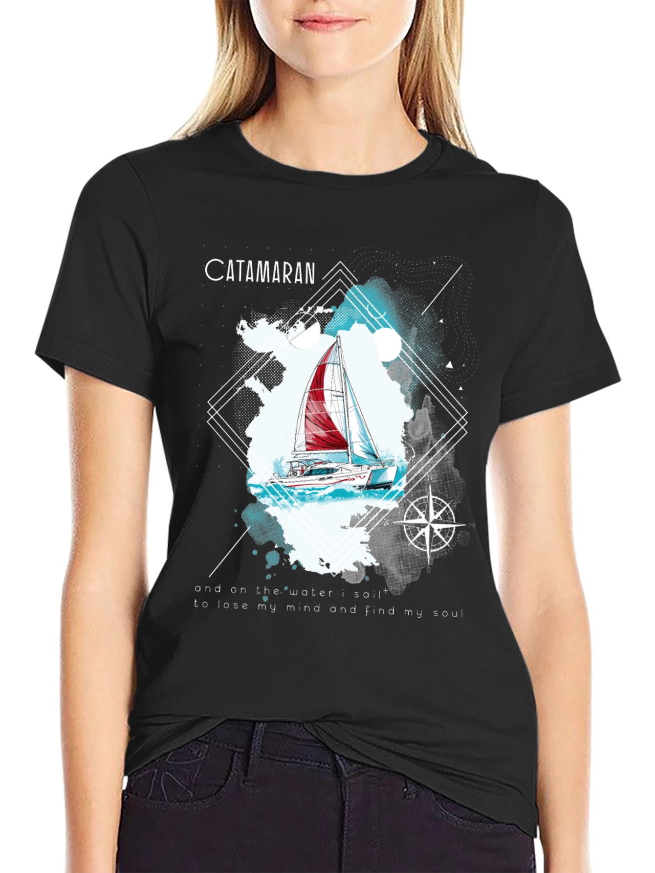 Catamaran Sailboat Graphic T-Shirt