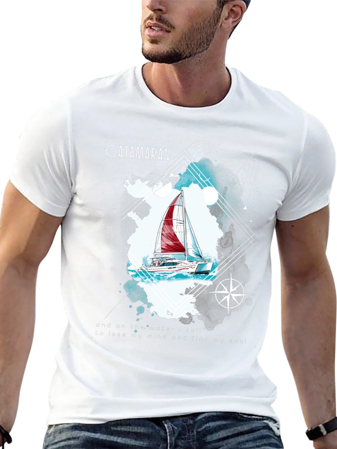 Catamaran Sailboat Graphic T-Shirt