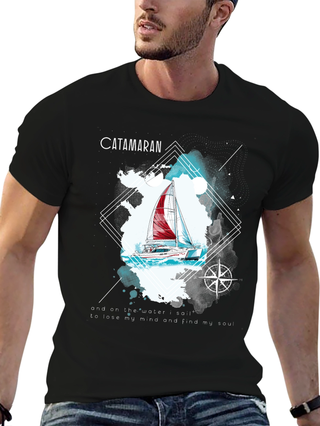 Catamaran Sailboat Graphic T-Shirt