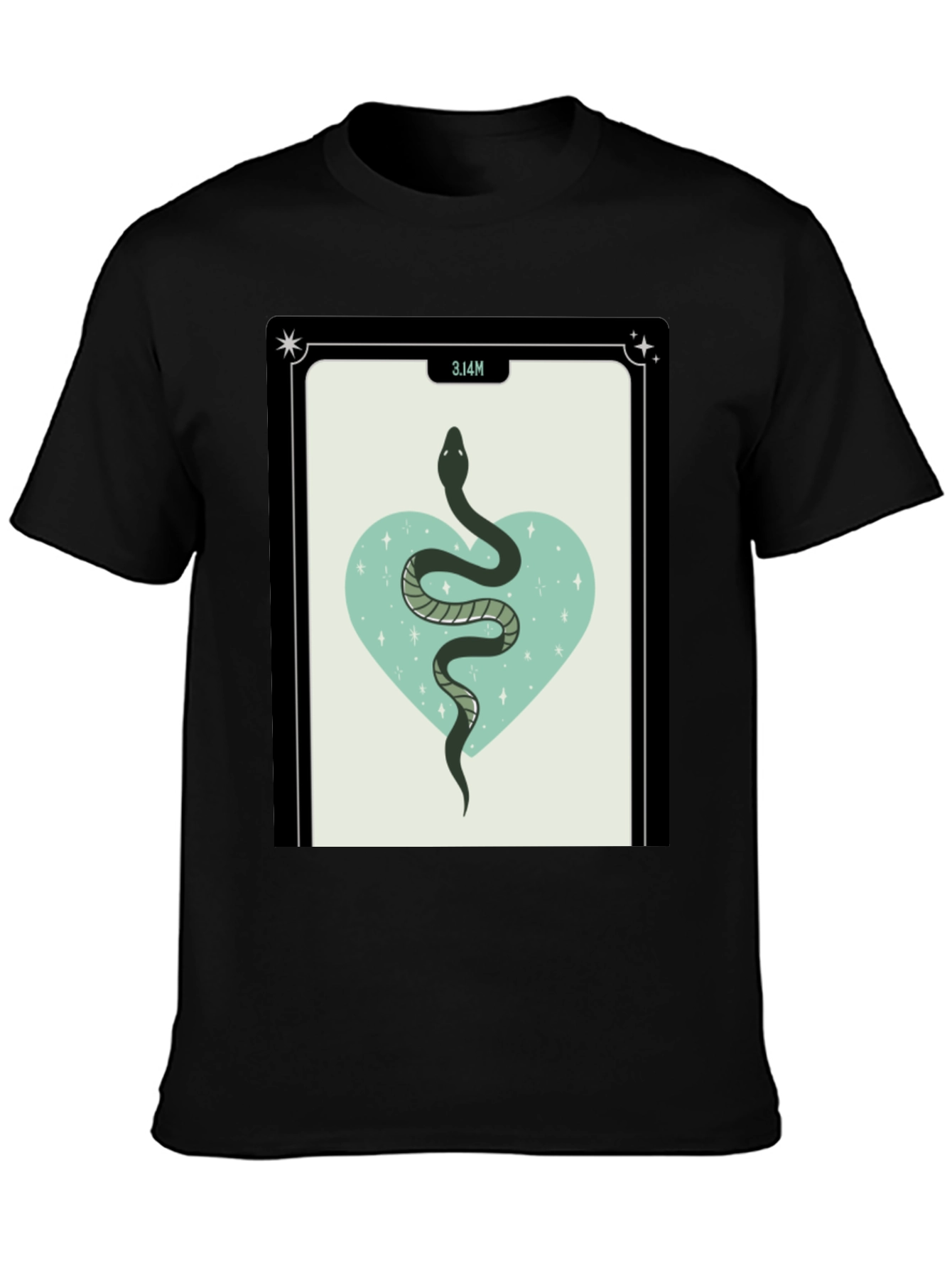 Mystic Snake Heart Graphic Black T-Shirt