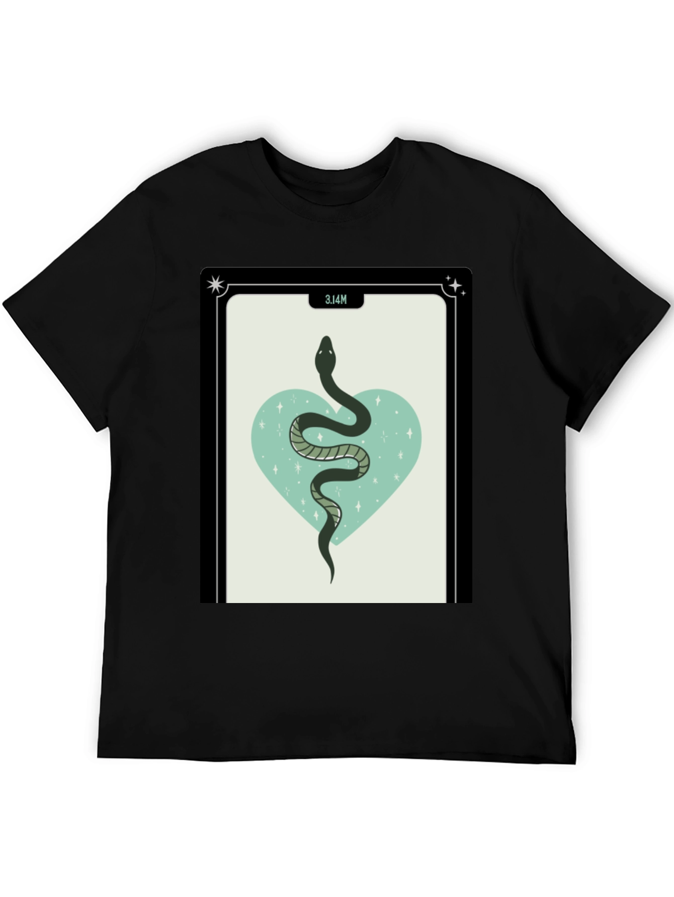 Mystic Snake Heart Graphic Black T-Shirt