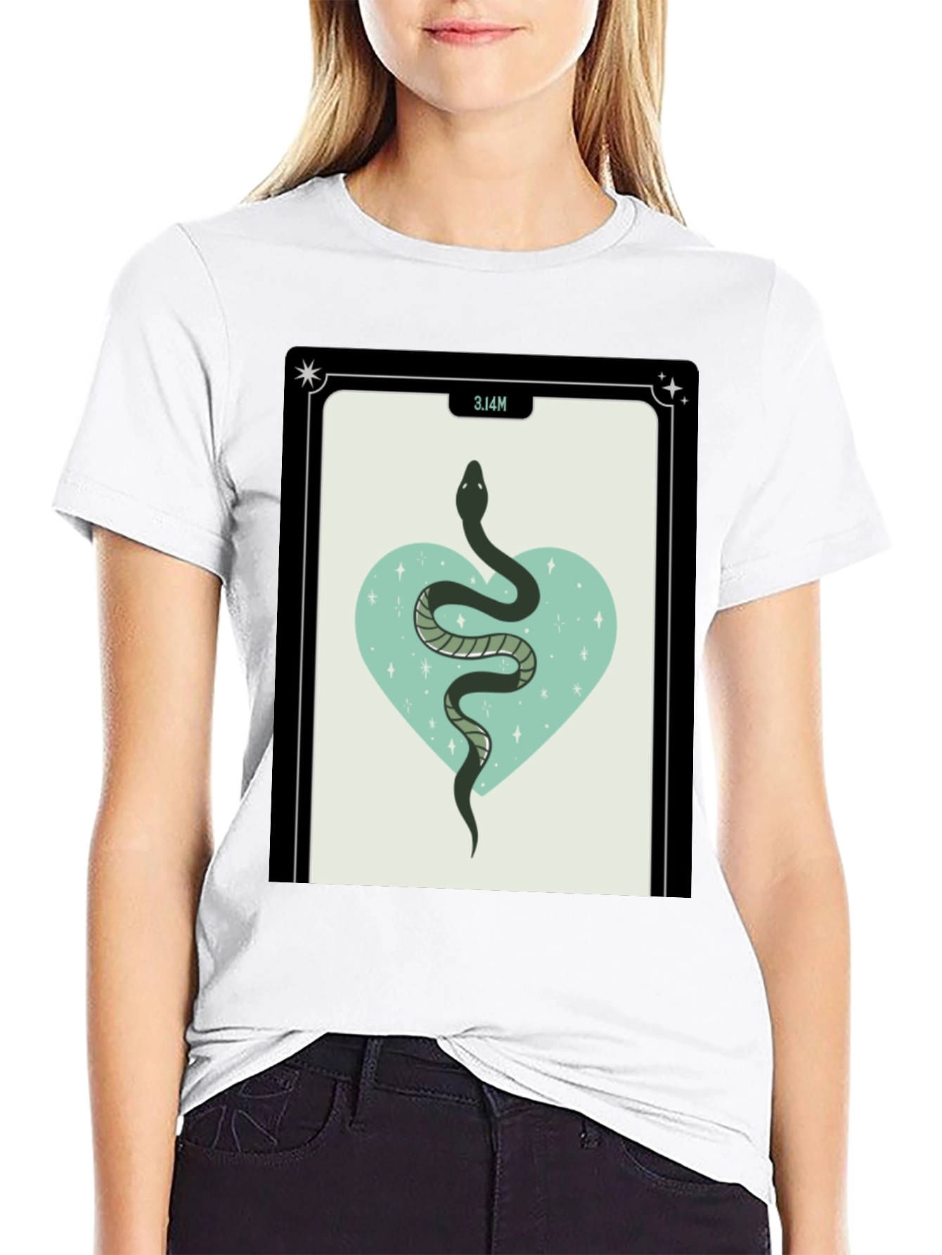Mystic Snake Heart Graphic Black T-Shirt