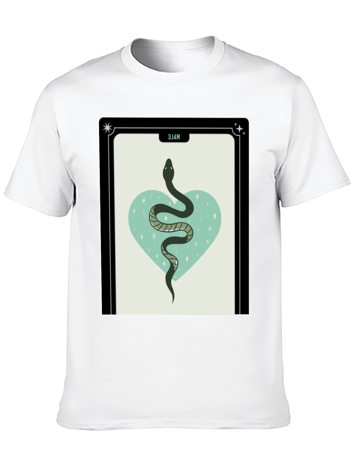 Mystic Snake Heart Graphic Black T-Shirt
