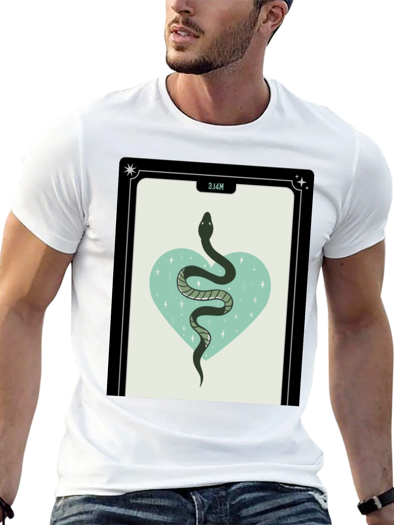 Mystic Snake Heart Graphic Black T-Shirt