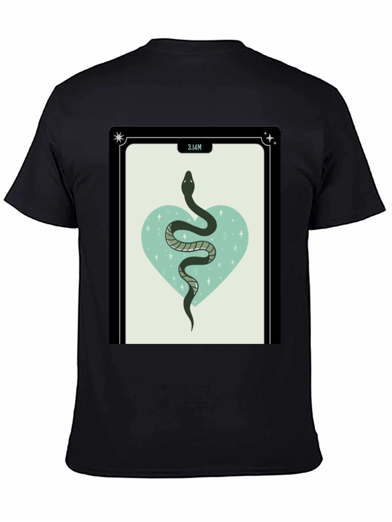 Mystic Snake Heart Graphic Black T-Shirt