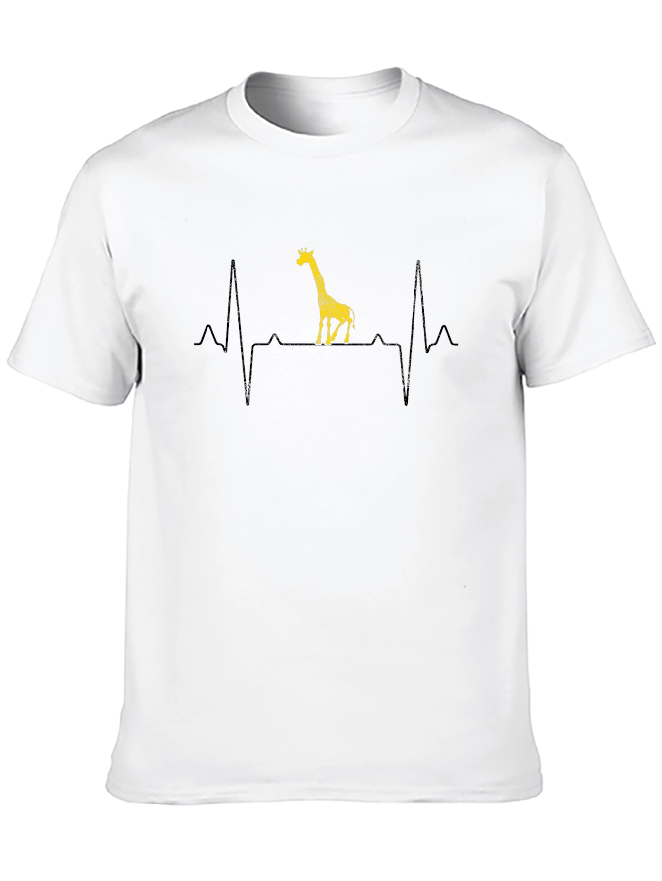Giraffe Heartbeat Graphic Tee - Black