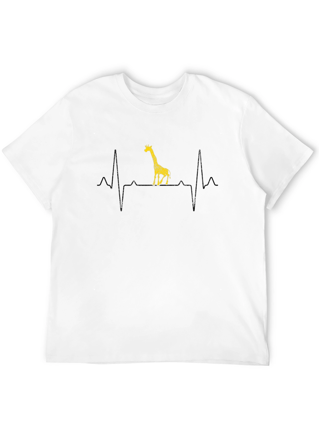 Giraffe Heartbeat Graphic Tee - Black