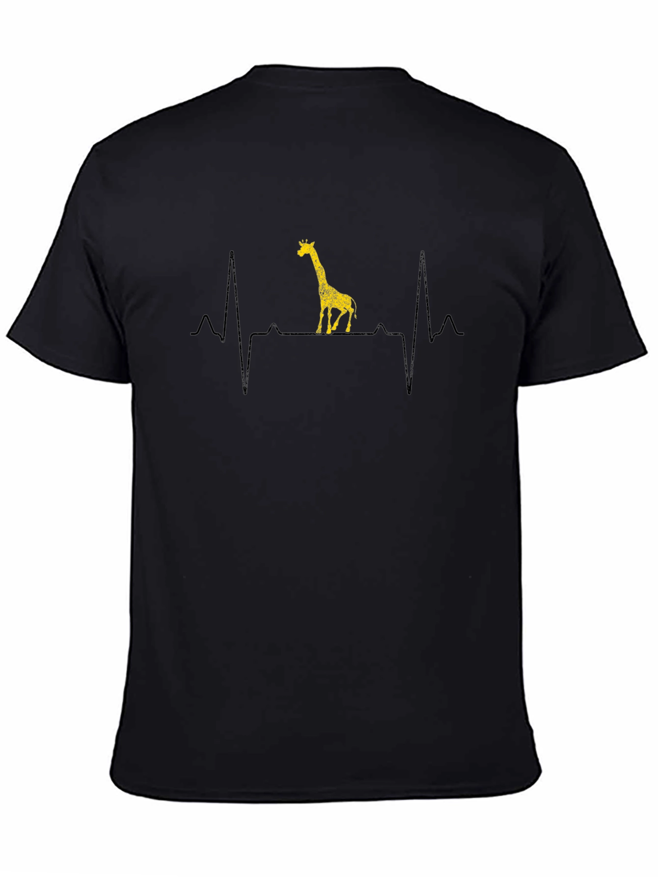 Giraffe Heartbeat Graphic Tee - Black