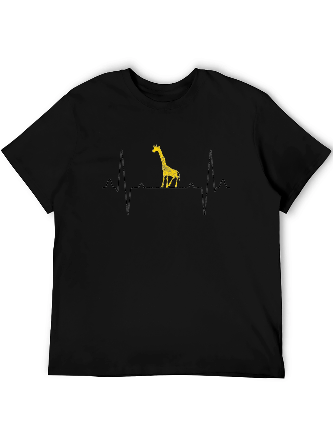 Giraffe Heartbeat Graphic Tee - Black