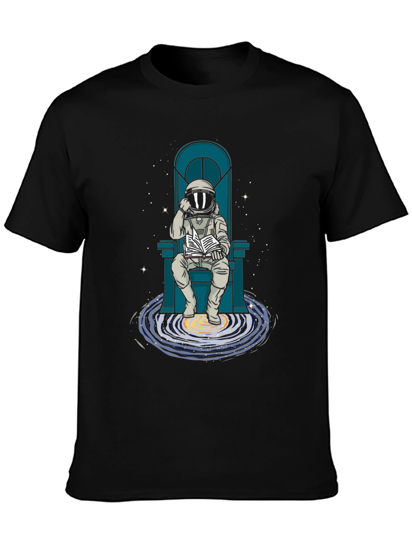 Astronaut Reading Galaxy Book T-Shirt