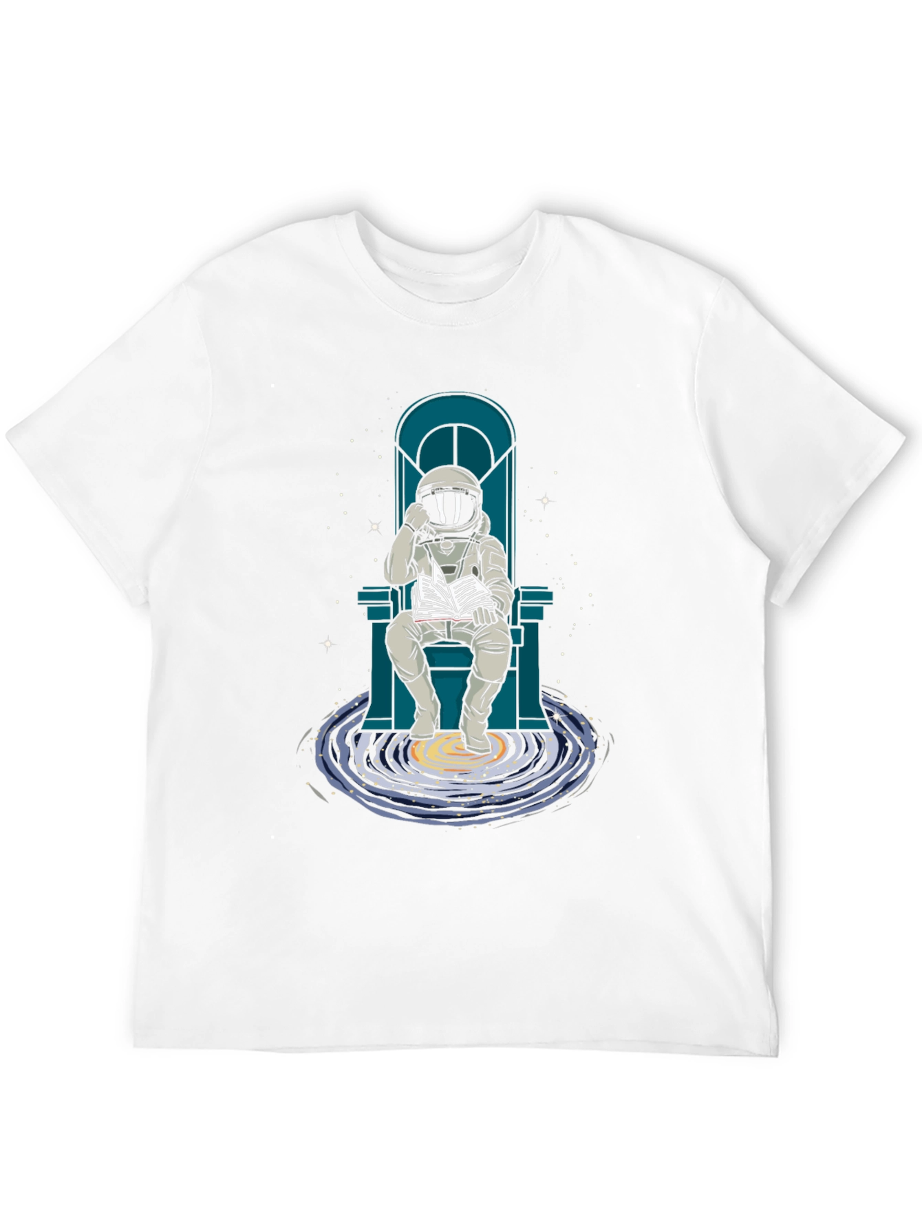 Astronaut Reading Galaxy Book T-Shirt