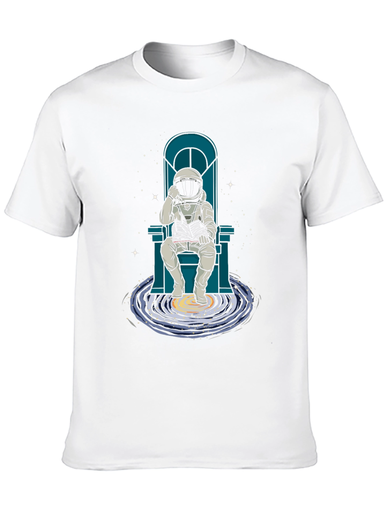 Astronaut Reading Galaxy Book T-Shirt
