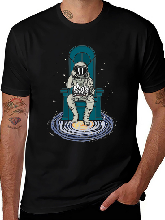 Astronaut Reading Galaxy Book T-Shirt