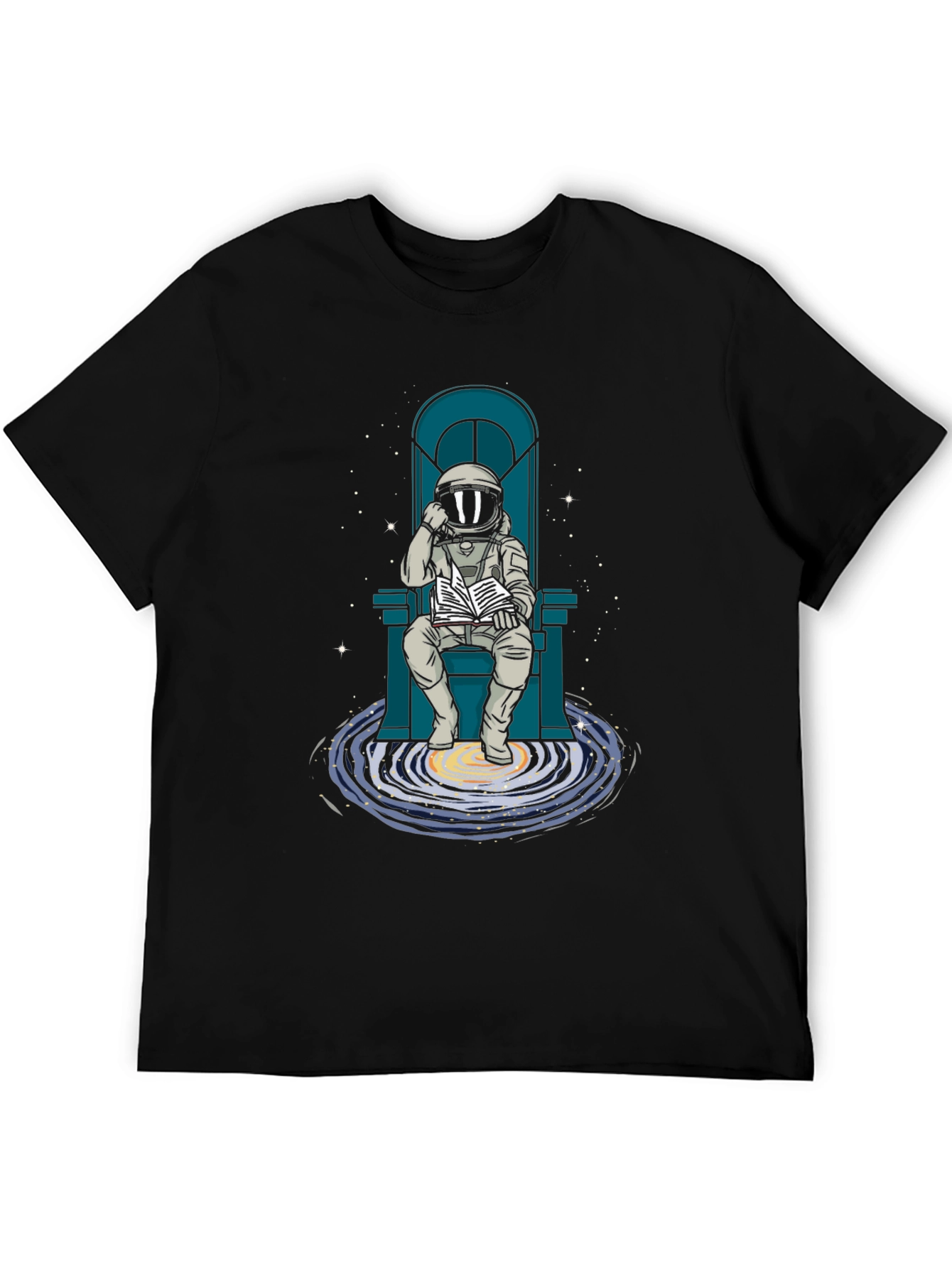 Astronaut Reading Galaxy Book T-Shirt