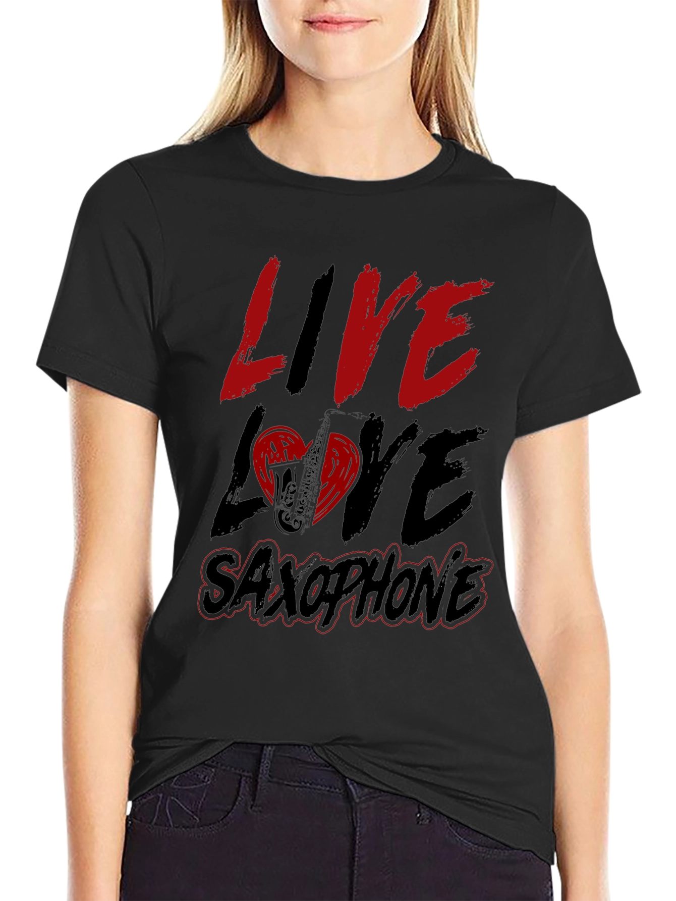 Live Love Saxophone T-Shirt - Music Lover Tee