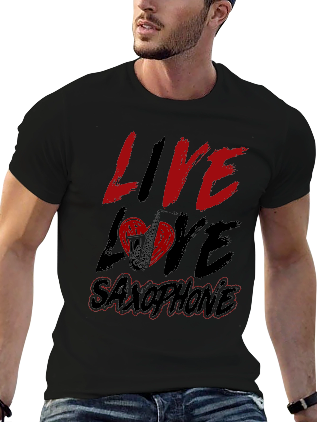Live Love Saxophone T-Shirt - Music Lover Tee