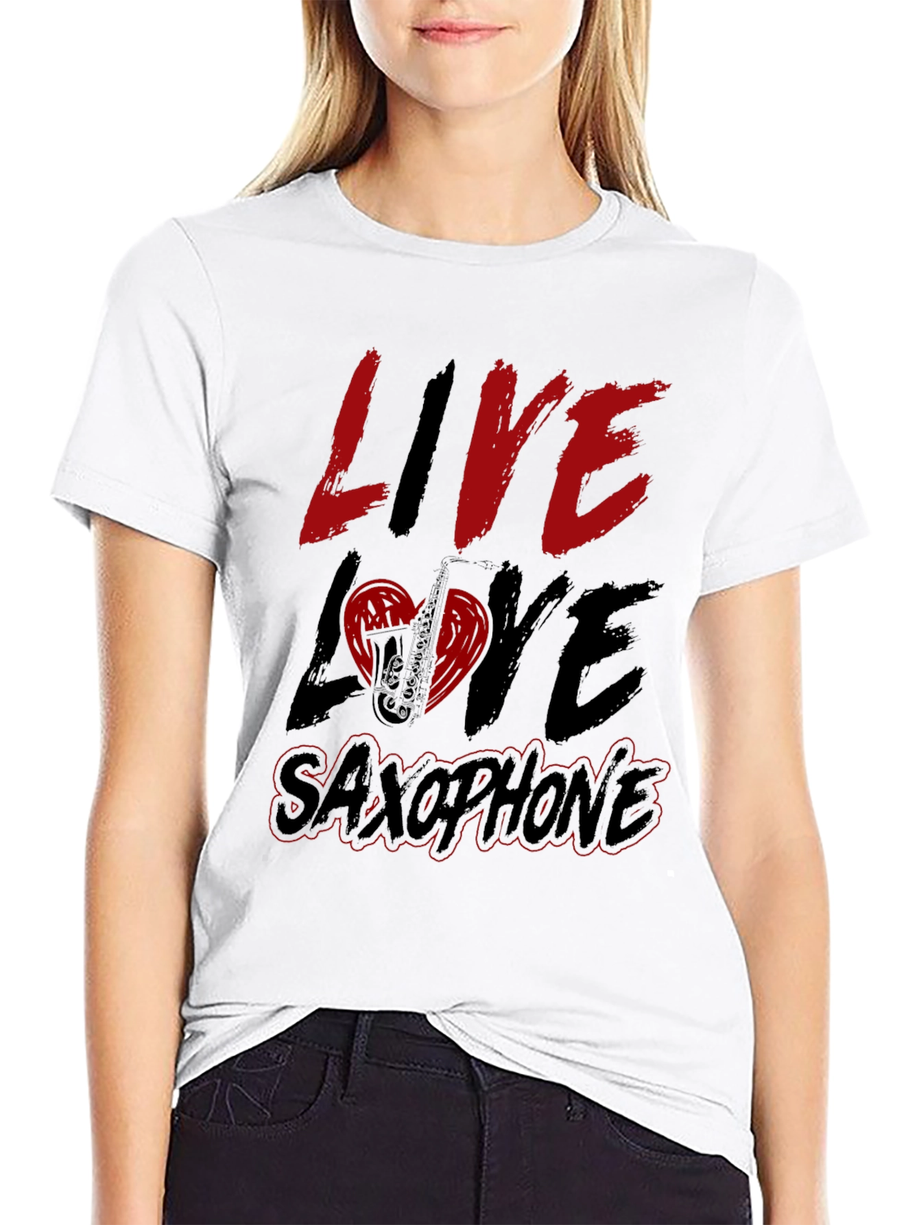 Live Love Saxophone T-Shirt - Music Lover Tee