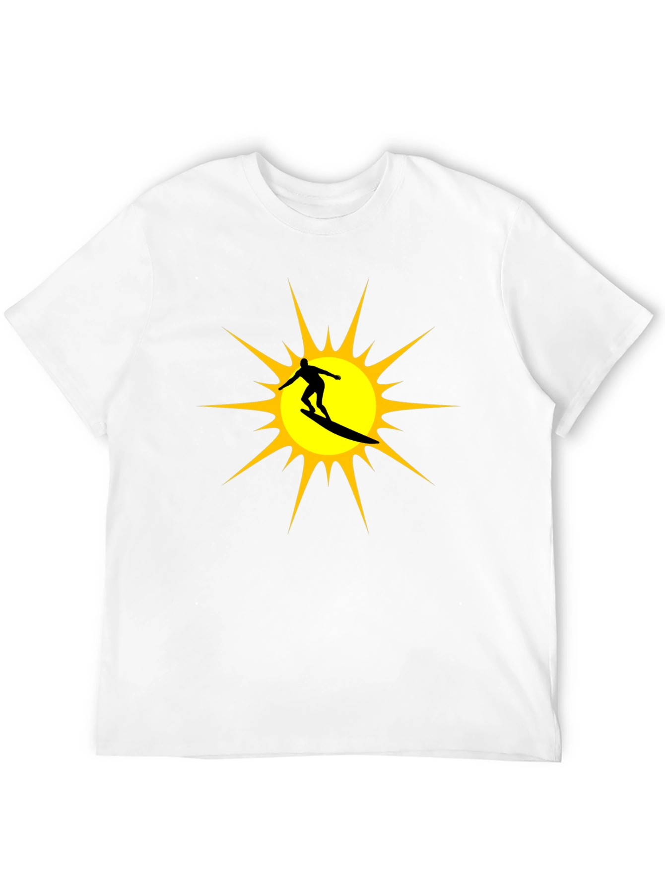 Surfer Sun Graphic Tee - Black Cotton T-Shirt