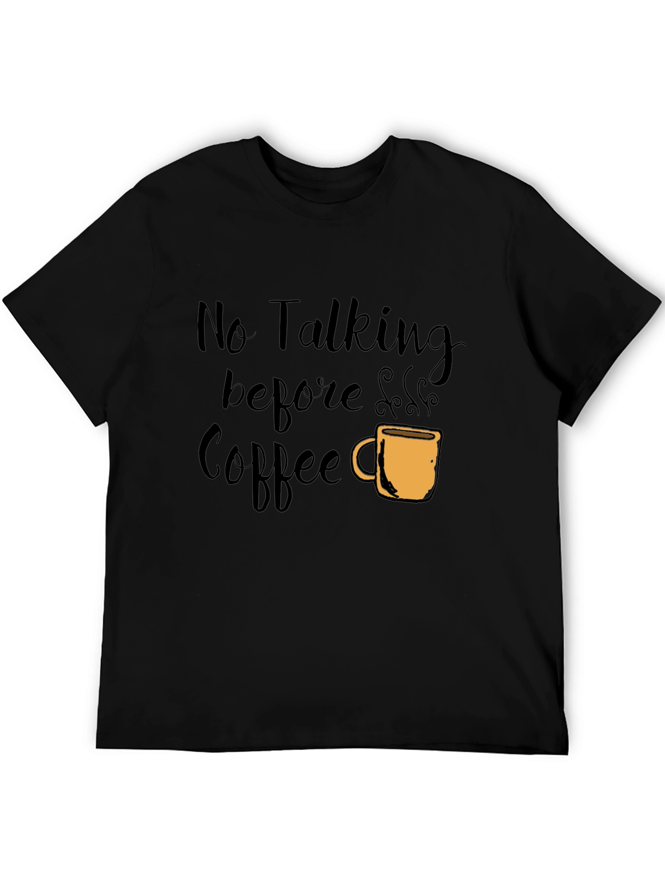 No Talking Before Coffee Graphic Tee - Black