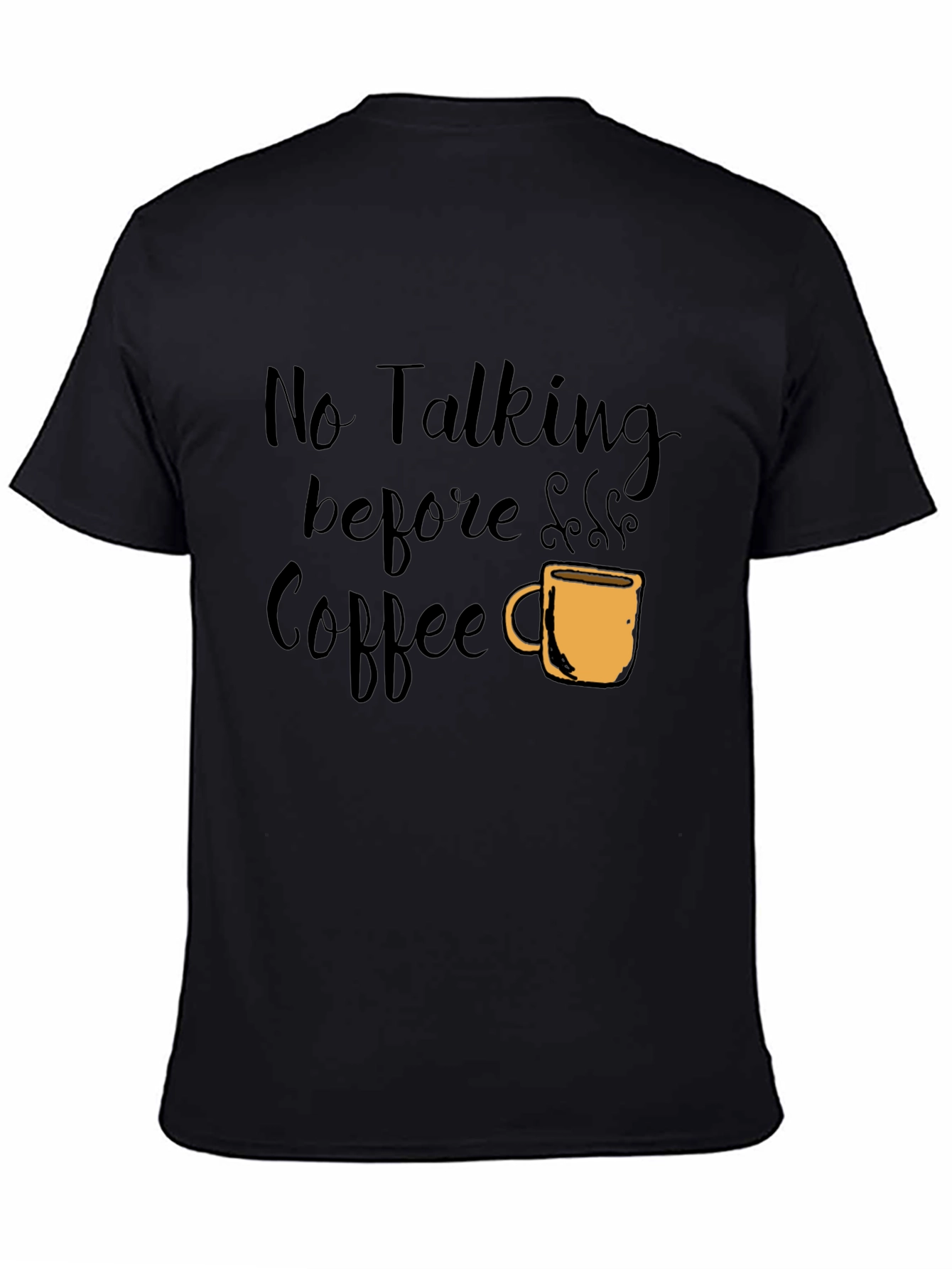 No Talking Before Coffee Graphic Tee - Black