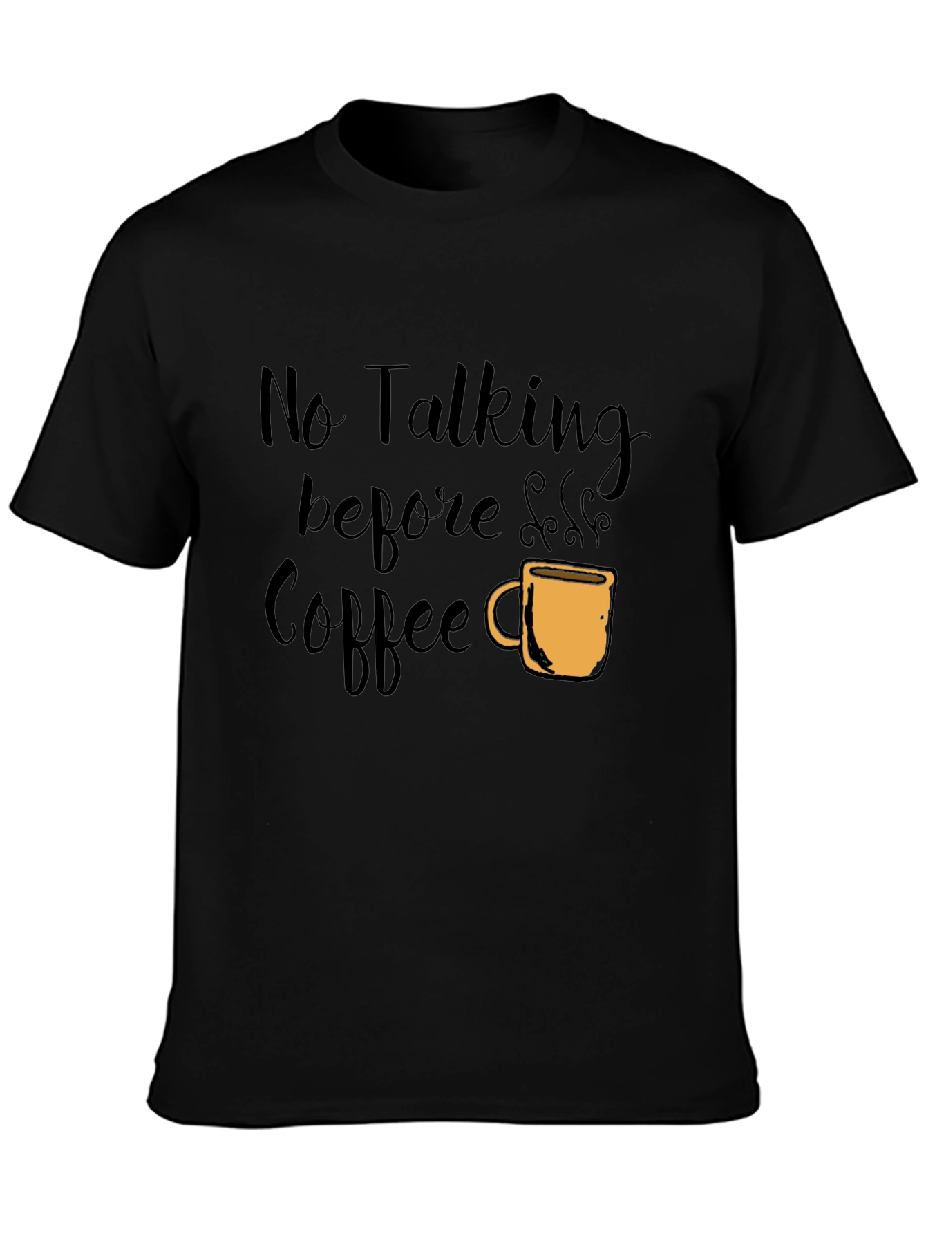 No Talking Before Coffee Graphic Tee - Black