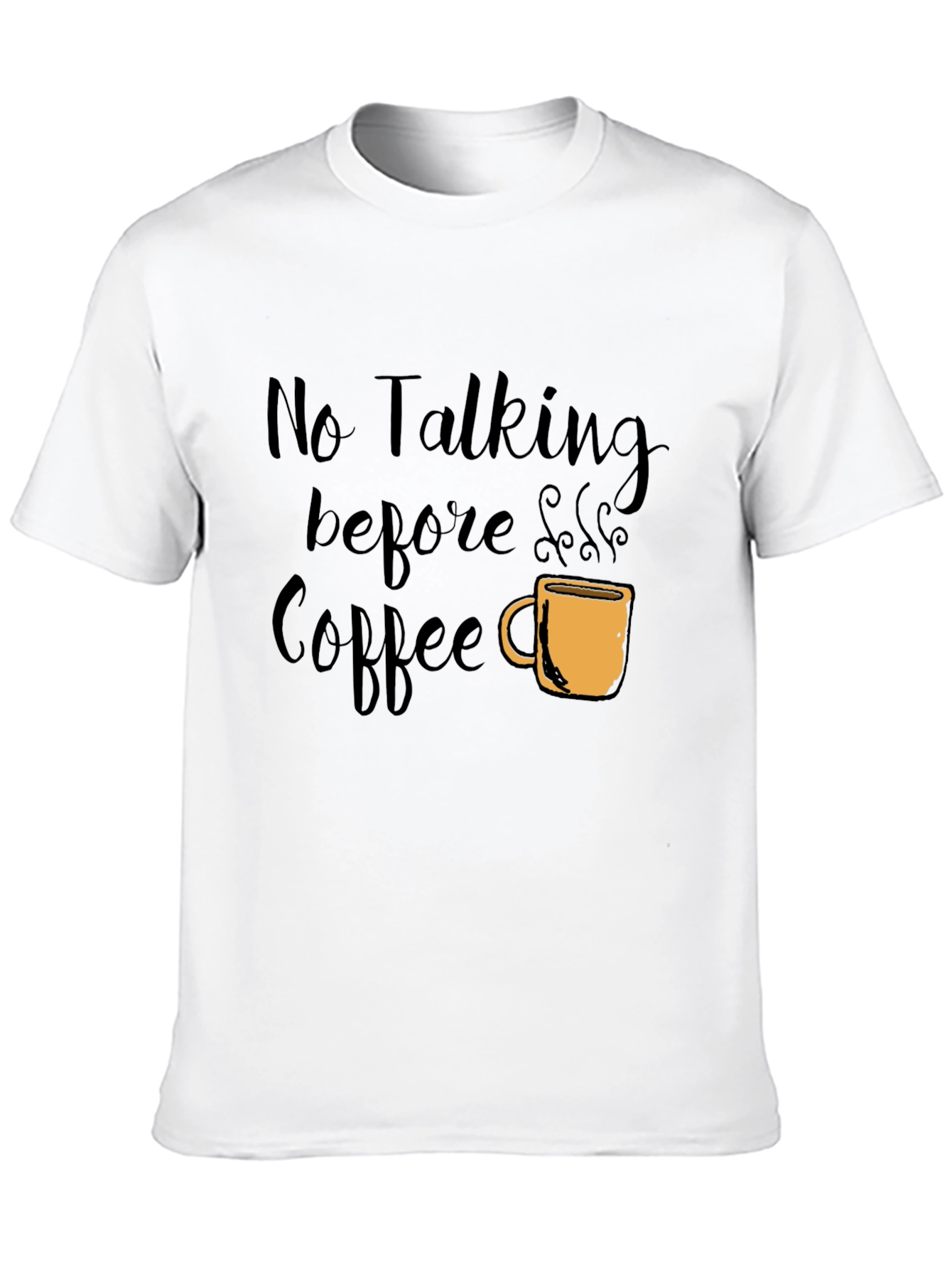 No Talking Before Coffee Graphic Tee - Black