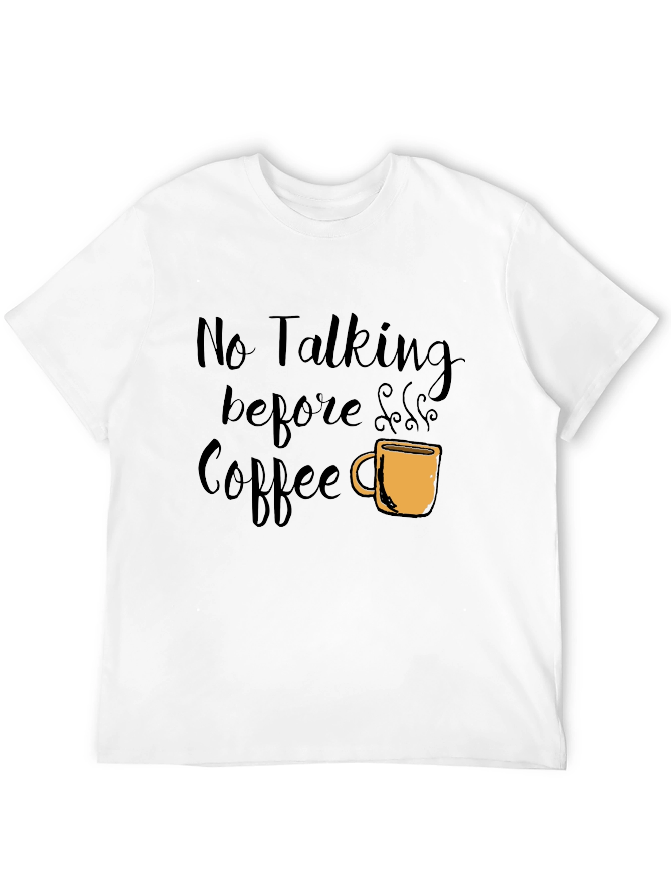 No Talking Before Coffee Graphic Tee - Black