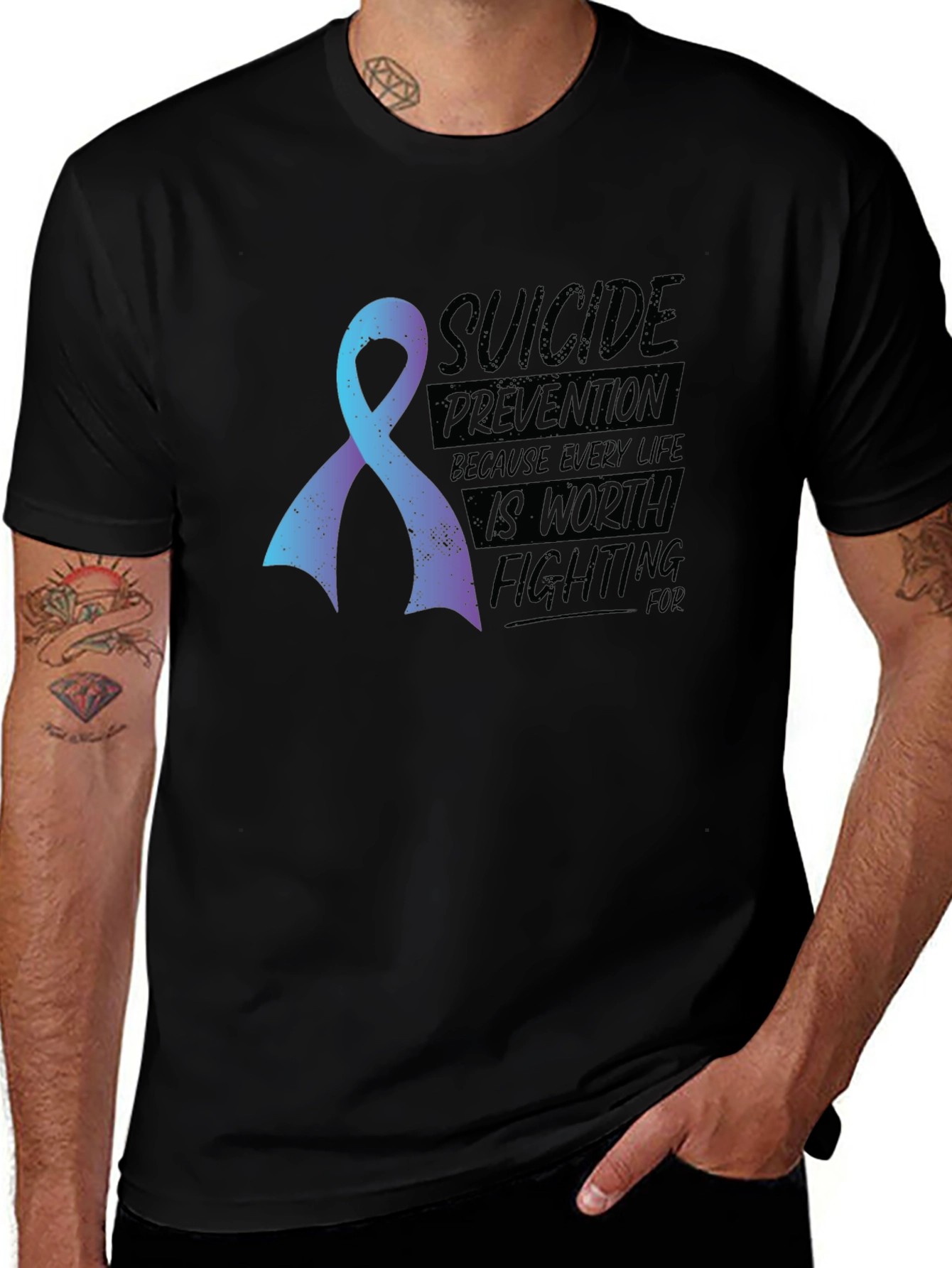 Suicide Prevention Awareness Ribbon Graphic T-Shirt