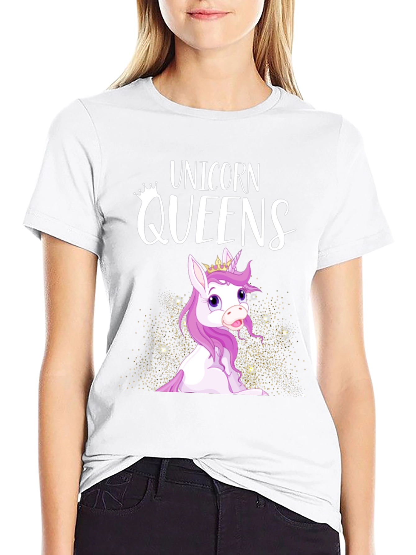 Unicorn Queens Graphic T-Shirt - Black