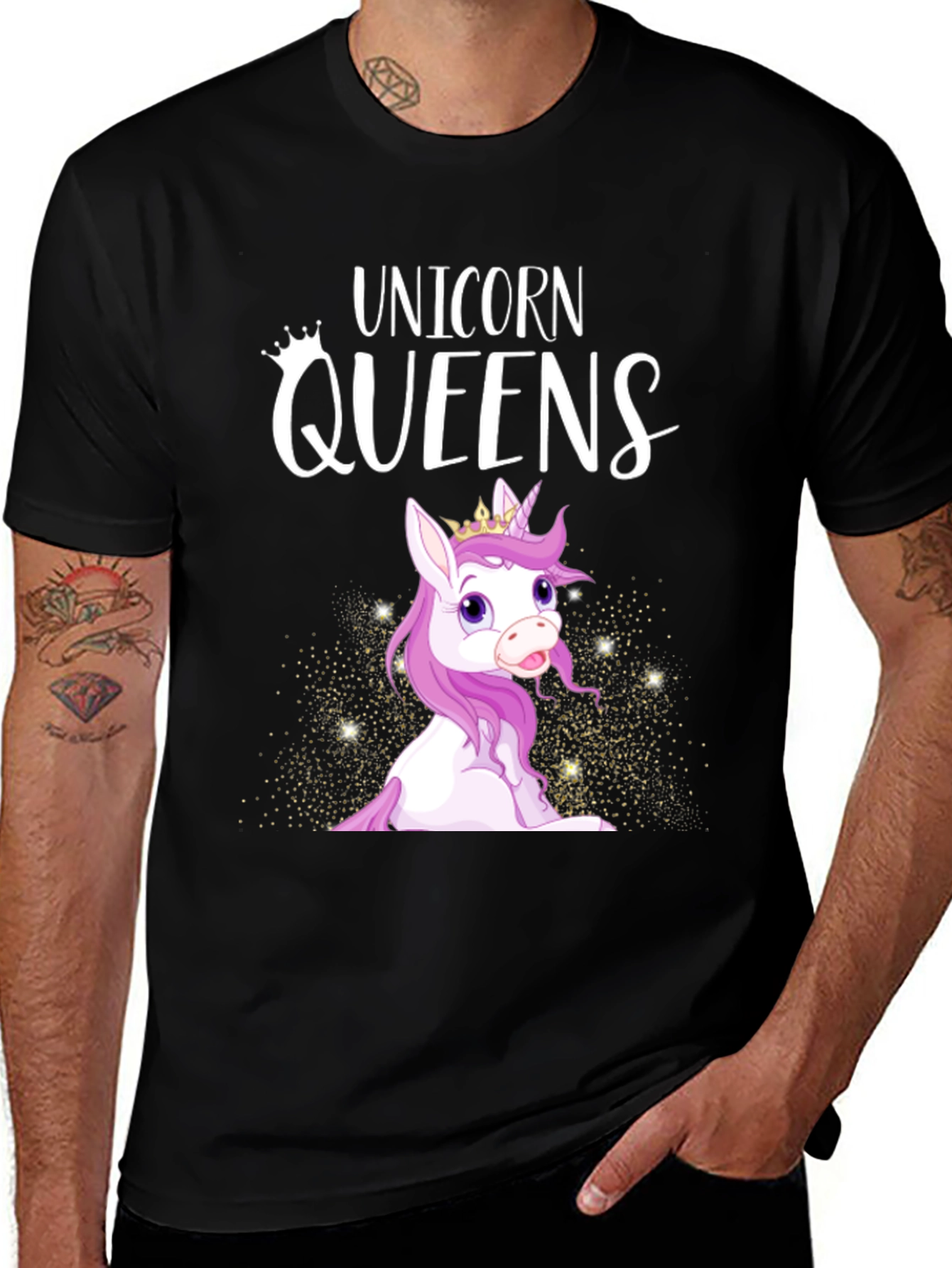 Unicorn Queens Graphic T-Shirt - Black
