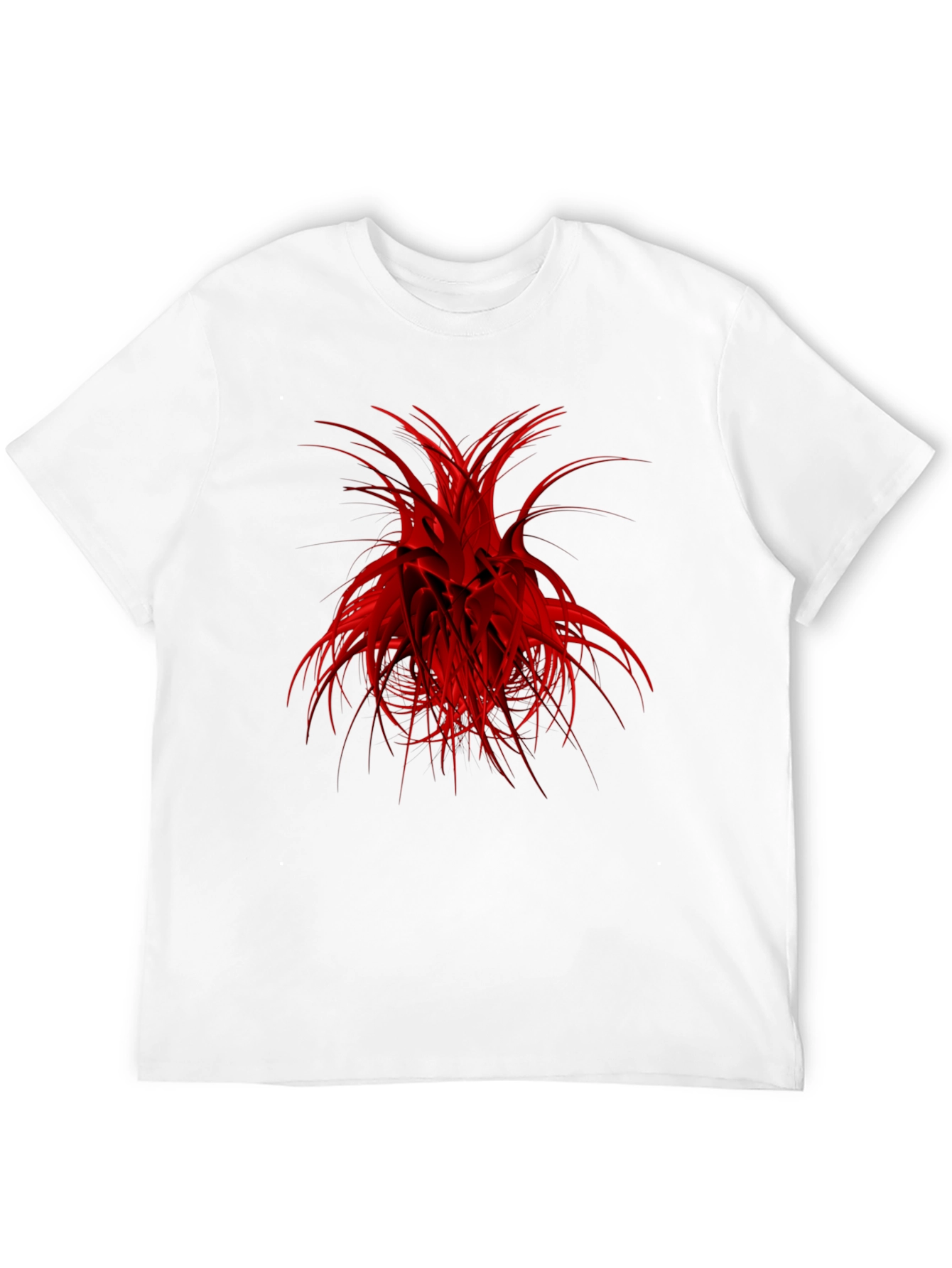Abstract Red Graphic Black T-Shirt