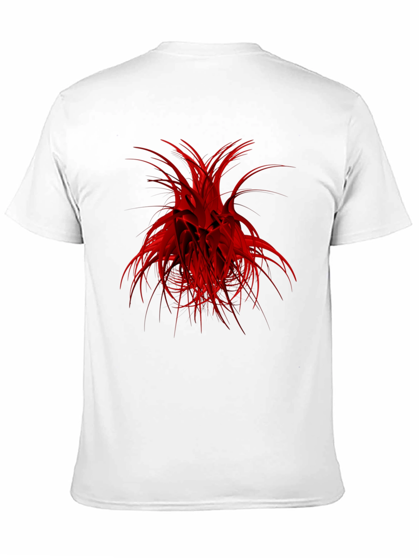 Abstract Red Graphic Black T-Shirt
