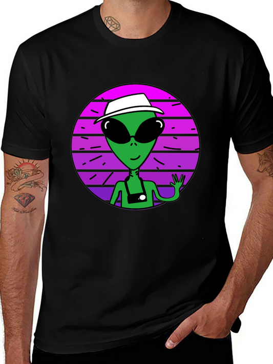 Retro Alien Tourist Graphic T-Shirt