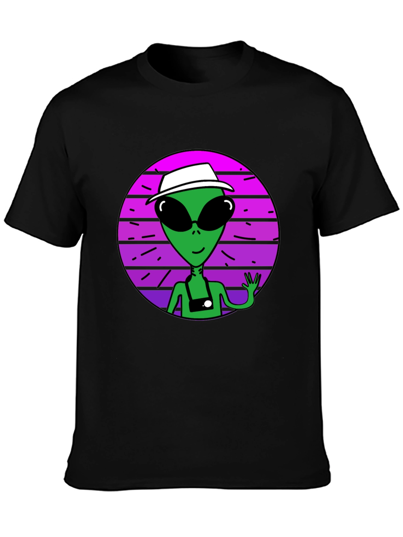 Retro Alien Tourist Graphic T-Shirt