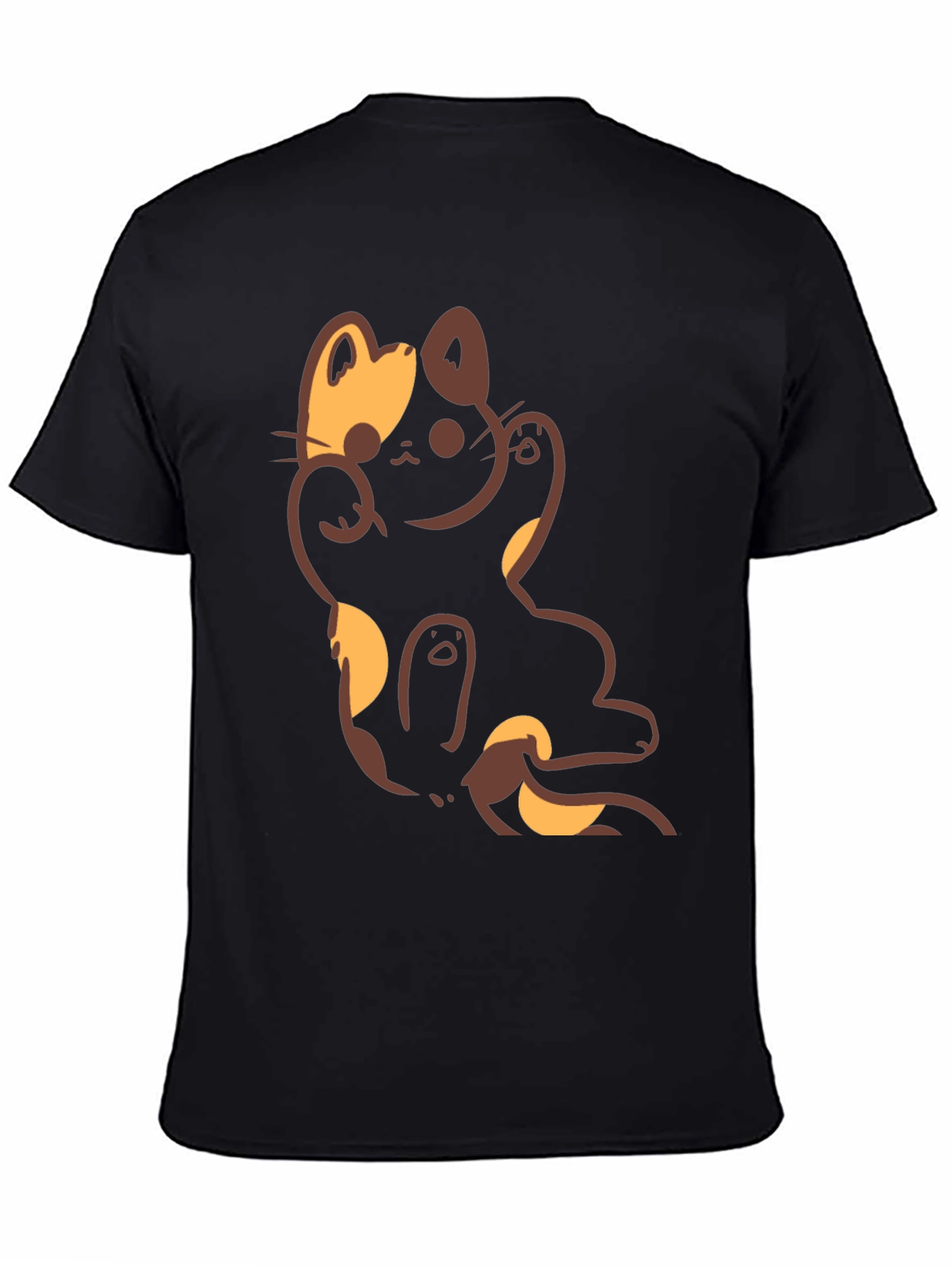 Lucky Cat Graphic Black T-Shirt
