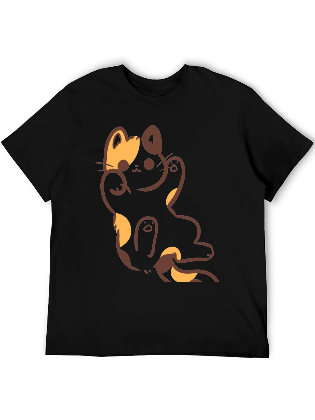 Lucky Cat Graphic Black T-Shirt