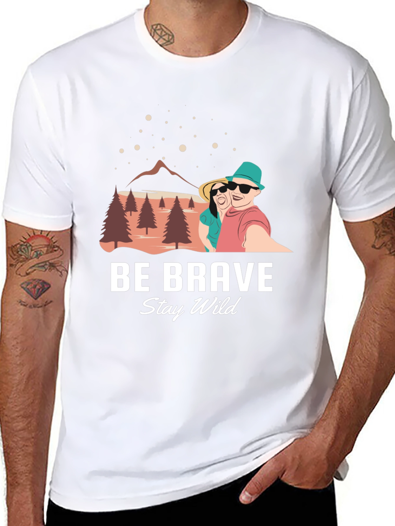 Be Brave Stay Wild Black Graphic Tee