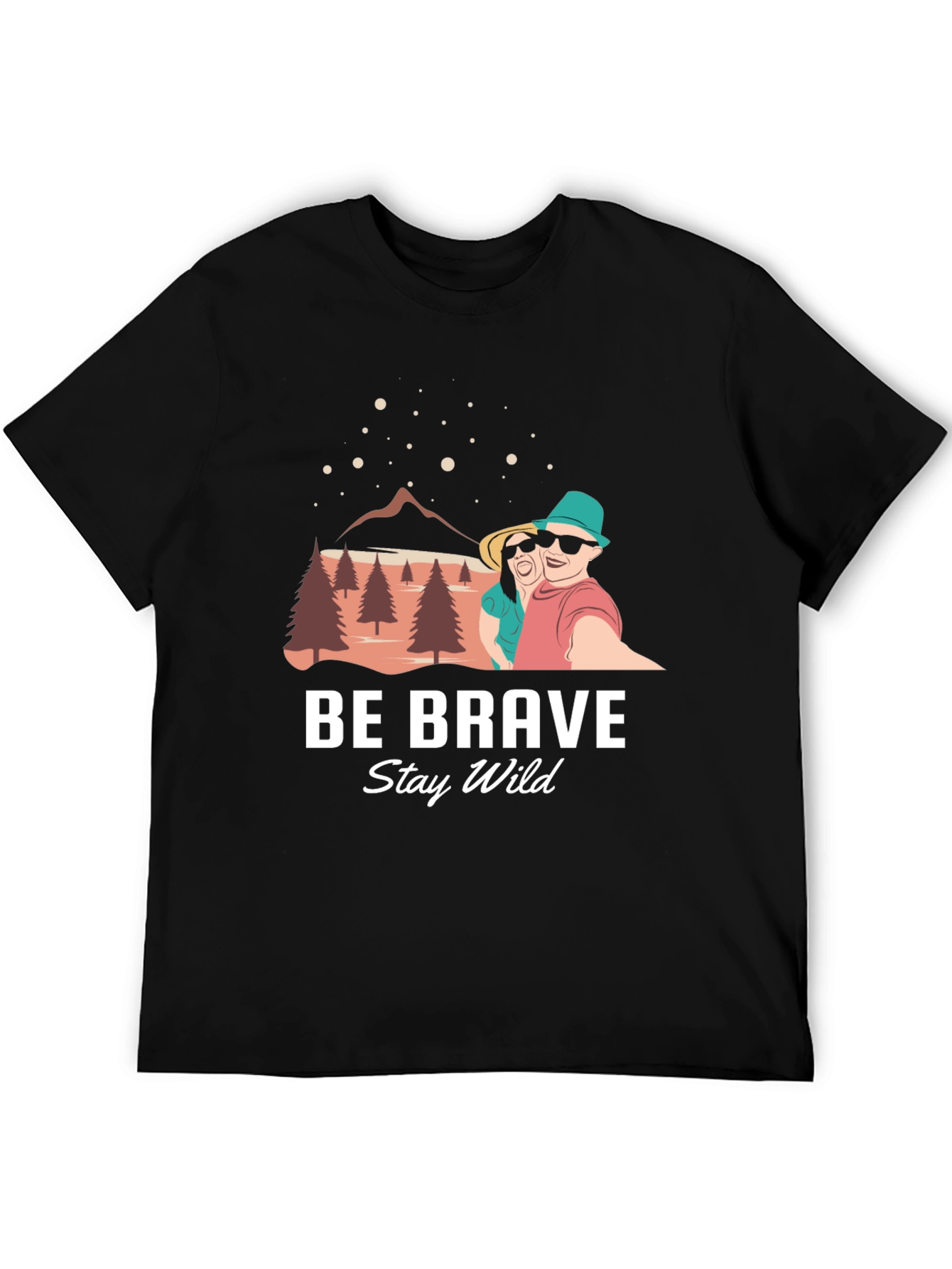Be Brave Stay Wild Black Graphic Tee