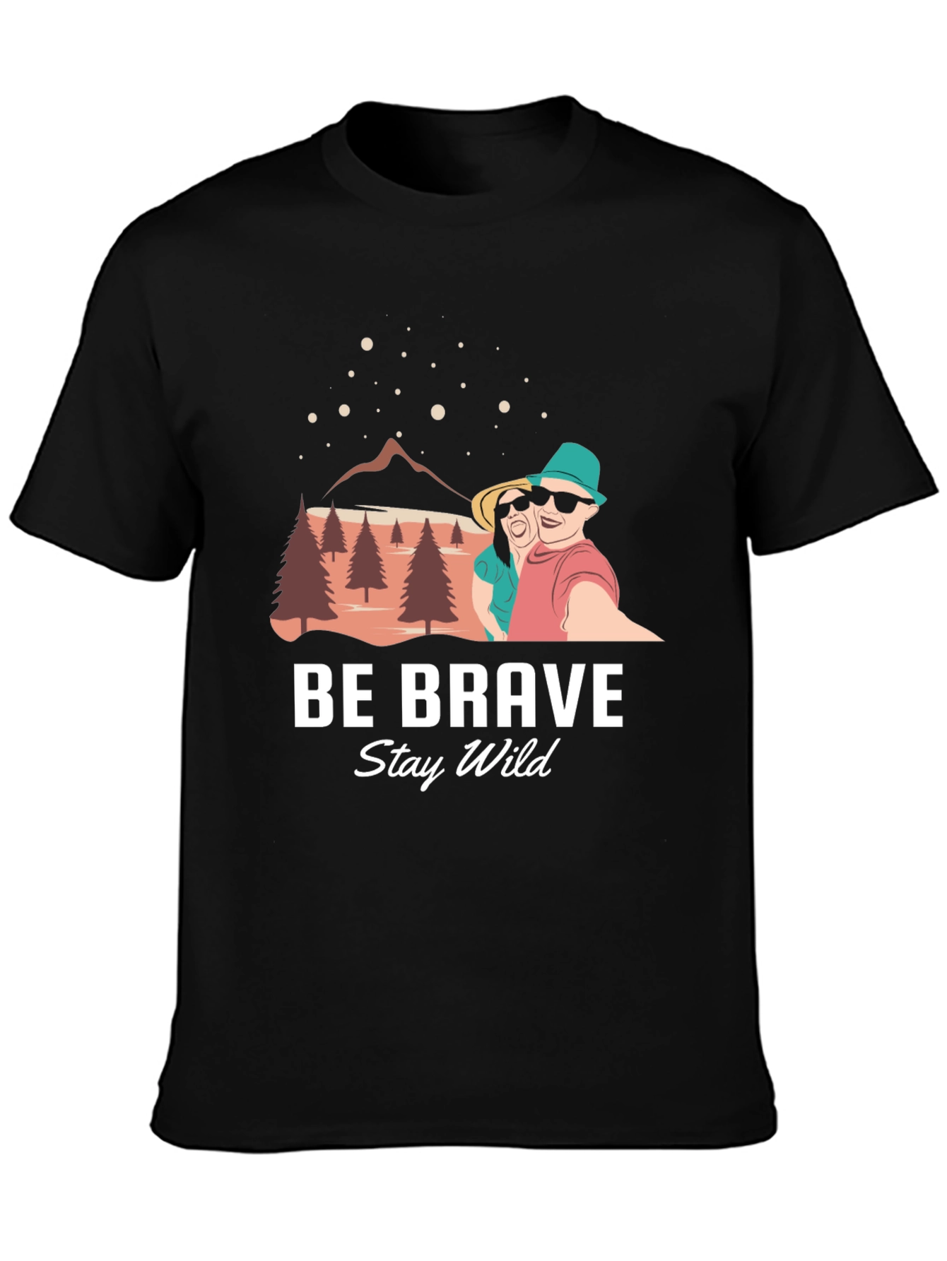 Be Brave Stay Wild Black Graphic Tee