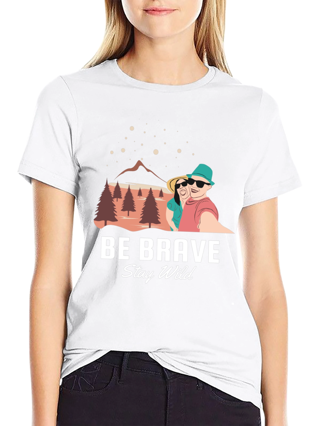 Be Brave Stay Wild Black Graphic Tee