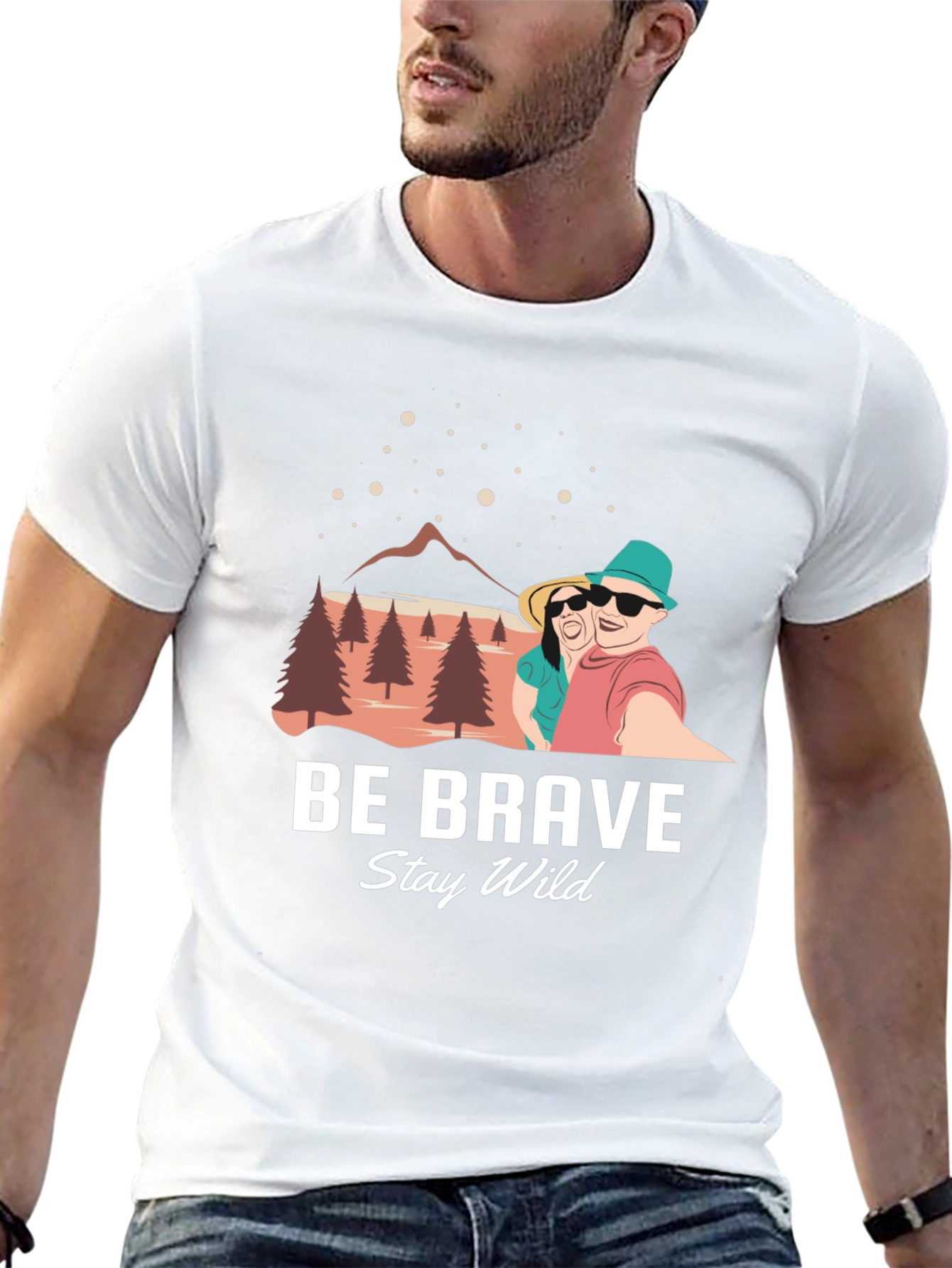 Be Brave Stay Wild Black Graphic Tee