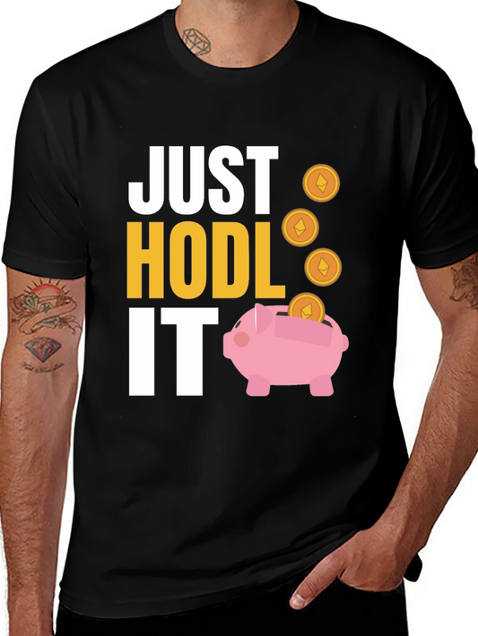 Just Hodl It Crypto Tee - Ethereum Piggy Bank T-Shirt