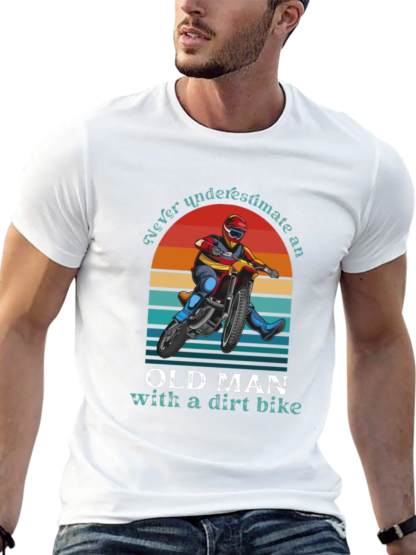 Old Man Dirt Bike Graphic Tee